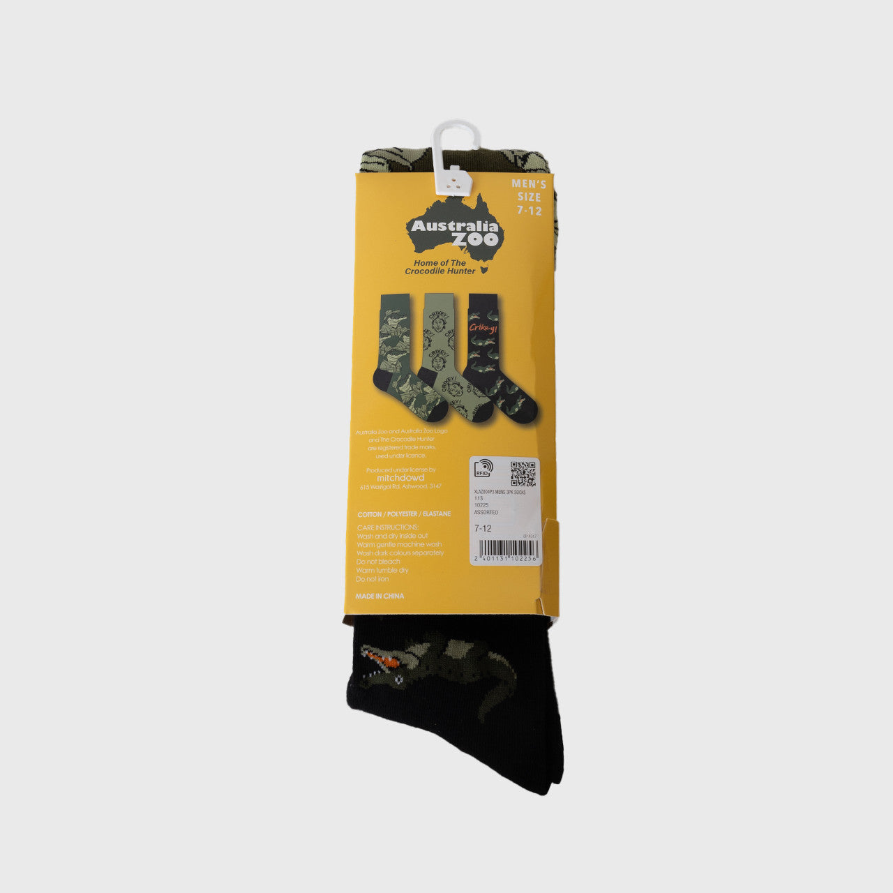 Croc Hunter 3pk Socks 7-12