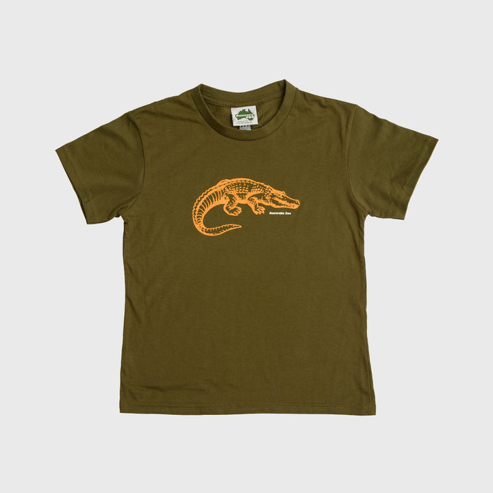 Crocodile Sketch Army Green Tshirt