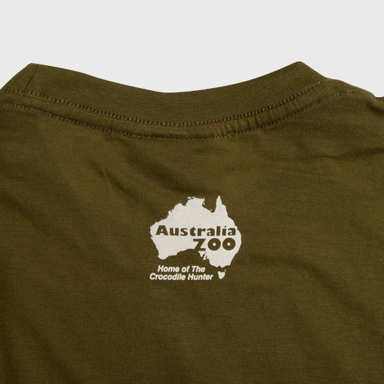 Crocodile Sketch Army Green Tshirt