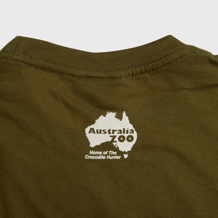 Crocodile Sketch Army Green Tshirt