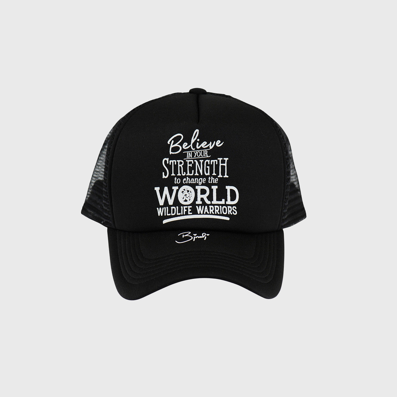Believe In Your Strength Black Trucker Cap