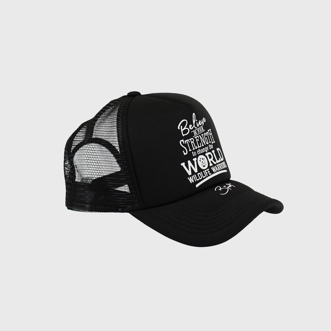 Believe In Your Strength Black Trucker Cap
