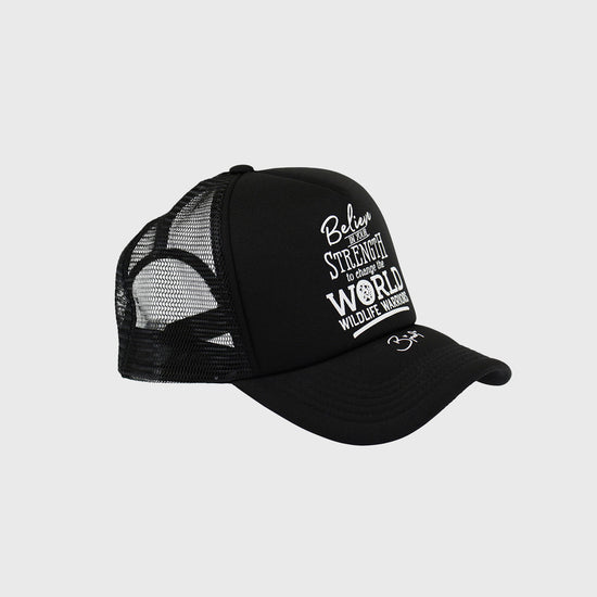 Believe In Your Strength Black Trucker Cap