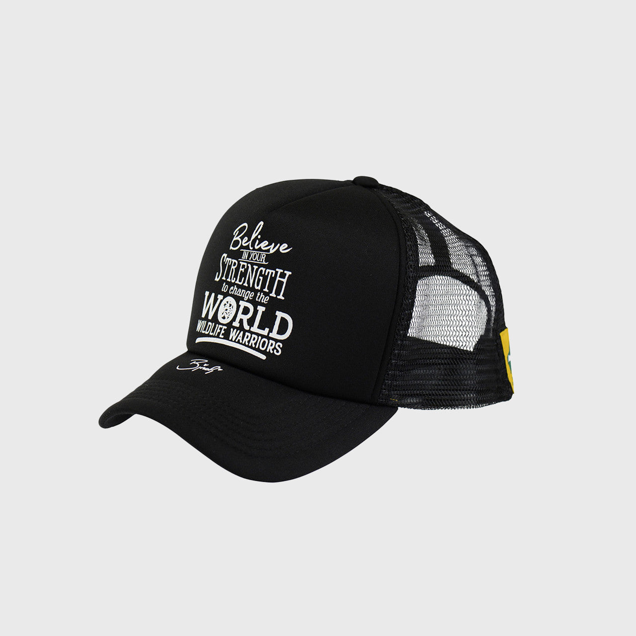 Believe In Your Strength Black Trucker Cap