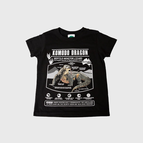 Komodo Dragon Child Black Tshirt