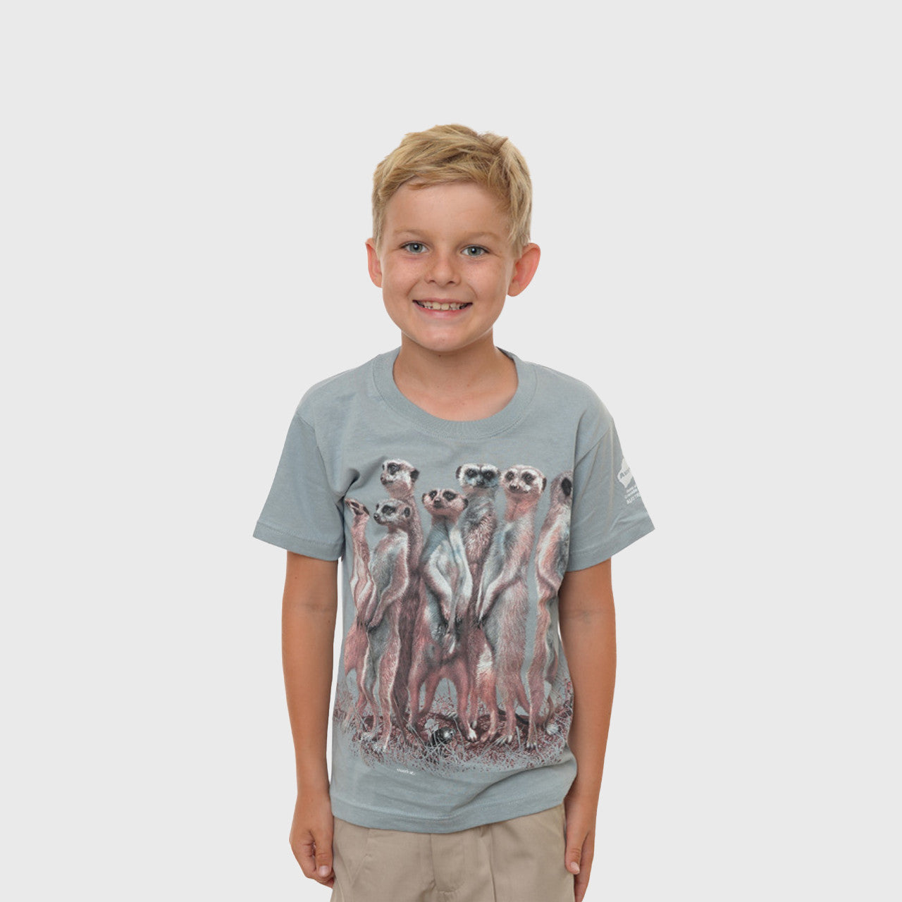 Meerkat Wild Planet Dusty Blue Tshirt Size 6
