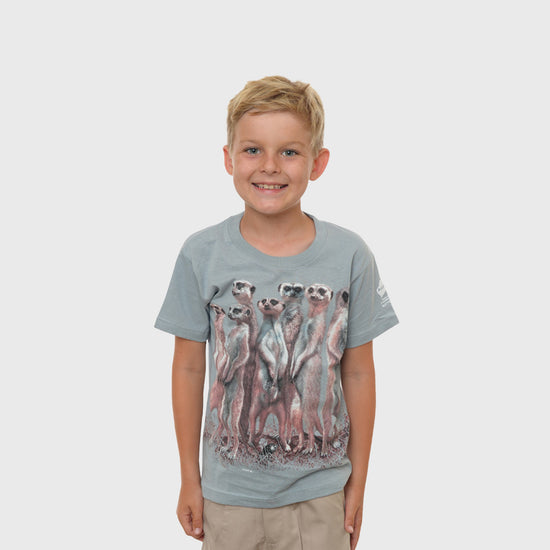 Meerkat Wild Planet Dusty Blue Tshirt Size 6