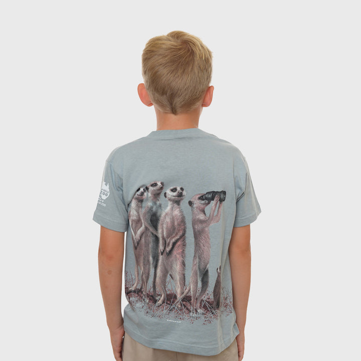 Meerkat Wild Planet Dusty Blue Tshirt Size 6