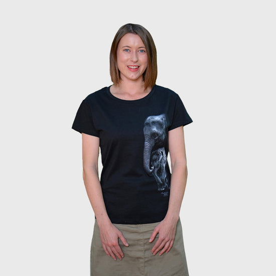 Elephant Ladies Black Tshirt