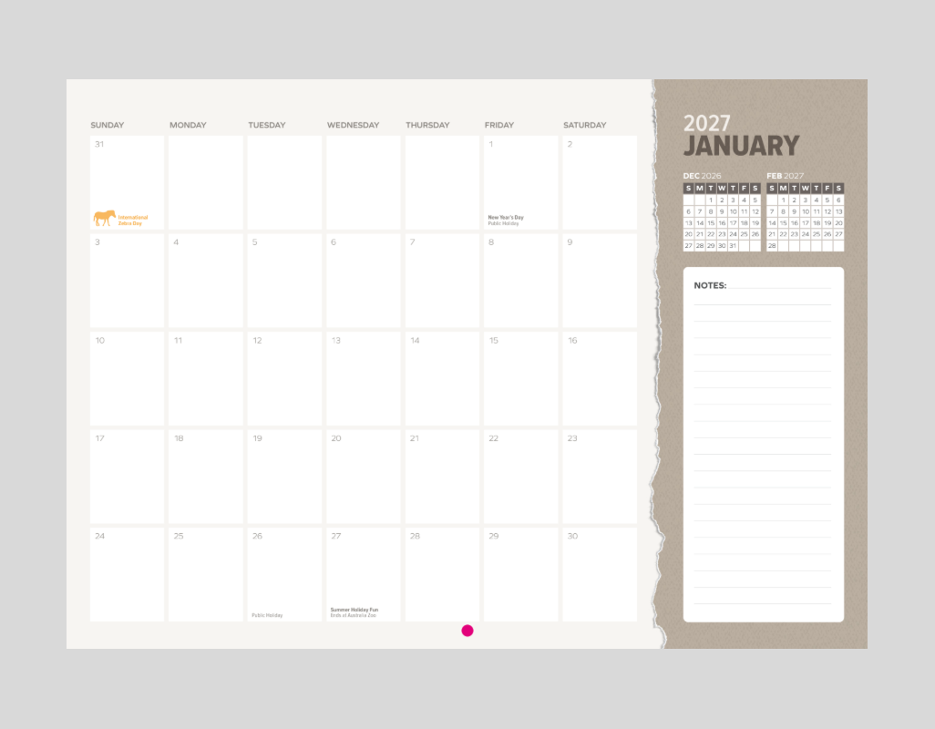 2027 Robert Irwin Wall Calendar