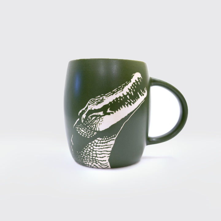 Crocodile Green Sand Blasted Mug
