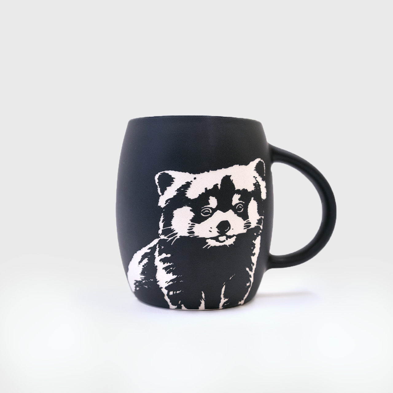 Red Panda Charcoal Sand Blasted Mug