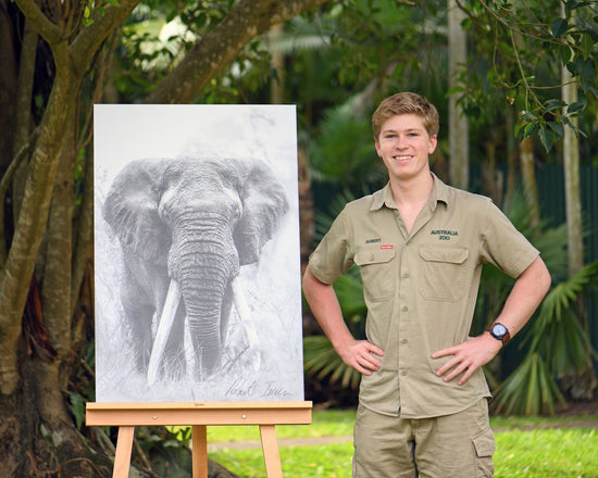 Robert Irwin Large Canvas - Big Tusker Elephant